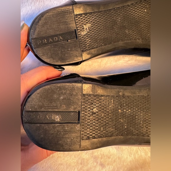 Black patent leather Prada ballet flats, 36.5, EUC - Picture 9 of 11